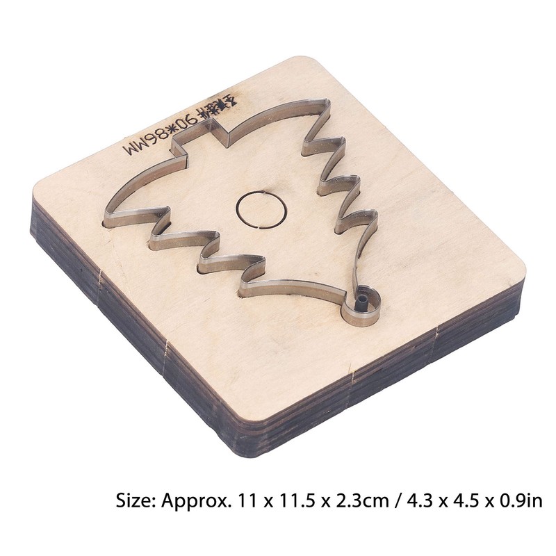 Leather Cutting Die Christmas Tree Alloy Steel and Birch Wood