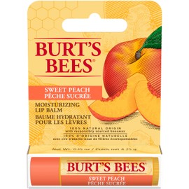 Burt’s Bees® 100% Natural Origin Moisturizing Lip Balm, Sweet Peach, 1 Tube in Blister Box