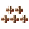 VOANZO 5Pcs 4-Way Cross Union Pipe Fitting 15mm for Plumbing