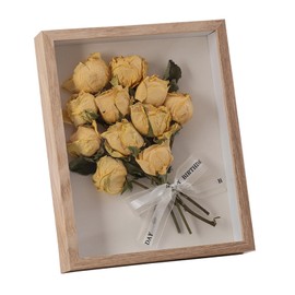 Photo Frame, Stand Type, 8 in Art Photo Frame, Dried Flowers, Specimen Box, Square Wood Grain Style, Birthday, Celebration, Wedding Gift, Room Decoration, Gift, Multi-Purpose