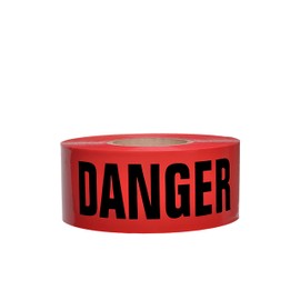 Presco Economy Printed Barricade Tape [2 mil thick]: 3 in. x 1000 ft. (Red with Black "DANGER PELIGRO" printing) [NON-ADHESIVE]