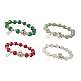 MMIUAEG Chinese Zodiac Horse Beaded Bracelet Year of the Horse Bracelet Lucky Charm Crystal with Fu Coin Feng Shui Wristlets for Women Men Chinese New Year Jewelry Decors-H2