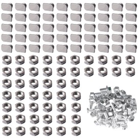 50 Sets Greenhouse Nuts and Bolts, T-Head Screw and Nut Set Accessories, Aluminum Hammerhead Screw Spares for Building and Securing Greenhouse Plants for Growth