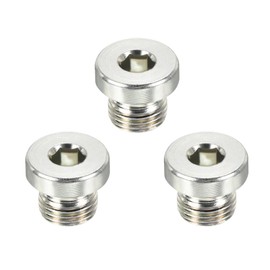 YOKIVE 3 Pcs M10 x 1 Pipe Plug, Male Thread Internal Hex Head Socket Pipe Fitting Plug | Pipe Accessories, Great for Terminate Pipe Ends (Silver)
