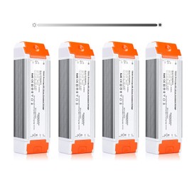 Dimmable LED Driver 60W 12V DC Quiet Operation Universal Regulated 12V Transformer Input/Output Isolation Protection LED Power Supply 4 Pack