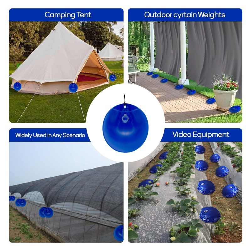 20 Pack Pool Cover Weights with Hooks, Leakproof PVC Pool