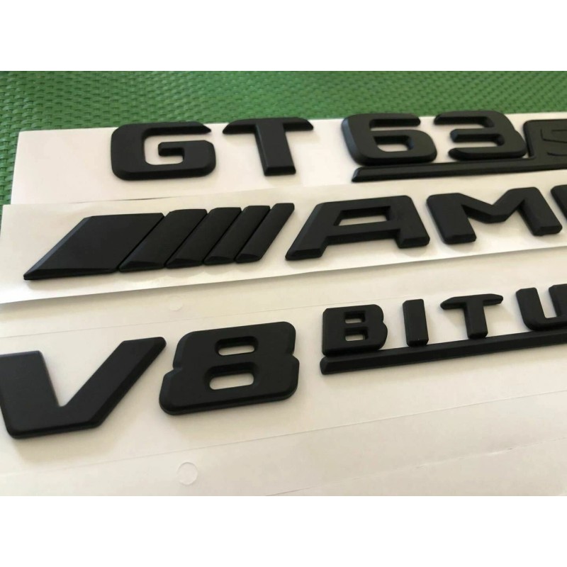 AMG Matte Black GT63s AMG V8 Biturbo Sticker Decal Emblem