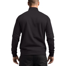 Mens Zip Up Jacket Mock Neck(Black,XXL)