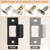 Operitacx Door Reinforcement Kit 4Pcs 2.75X1.57 Inch Stainless Steel Deadbolt