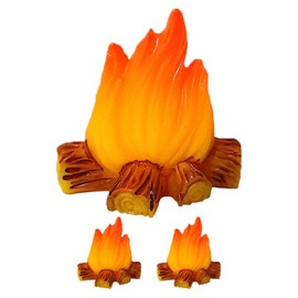 TOYANDONA Miniature Campfire Dollhouse Fire Ornament 3pcs Fake Resin Bonfire Model Fire Figurine Pretend Fire Pit Fire Model Handicraft Fake Fire Pretend Toy Decoration