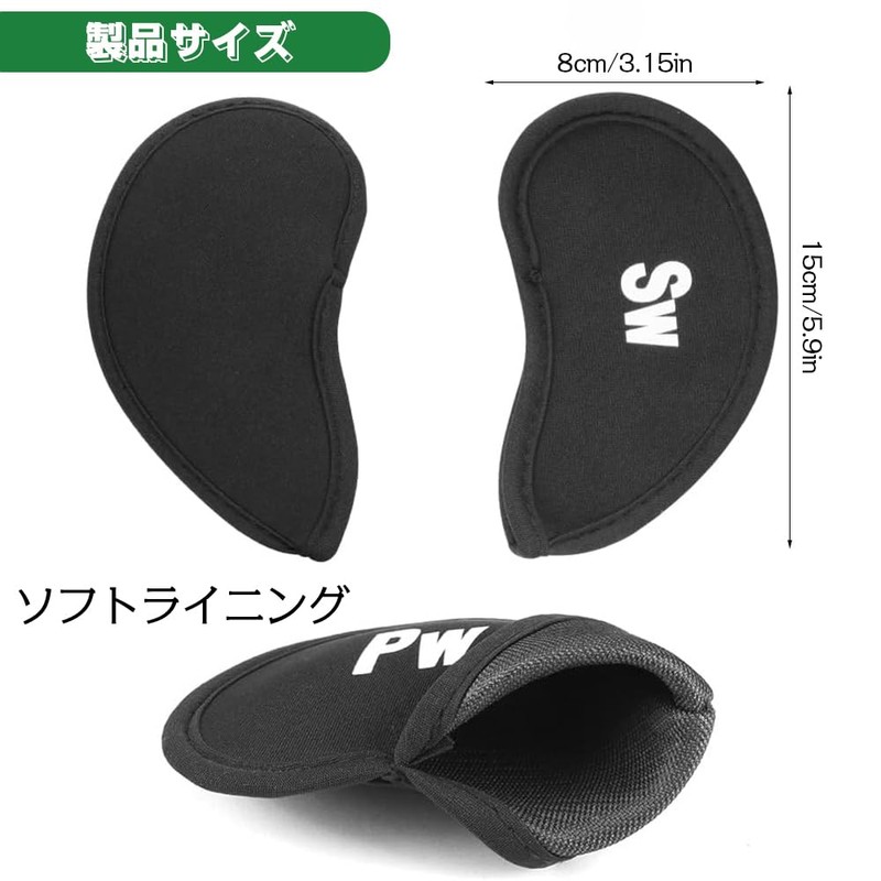 Golf Iron Covers Headcovers Zipper Closure (3-9, A, Pw, Sw)