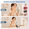 Travel Makeup Mirror with Light, 1X/40X Double Sided Magnifying Mirror