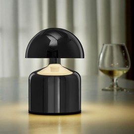 SAIWEYA Modern Cordless Mushroom Small Table Lamp Touch LED Lamps, 3-Way Dimmable Bedside Nightstand Lamp Mini Rechargeable Night Light for Bedroom, Living Room