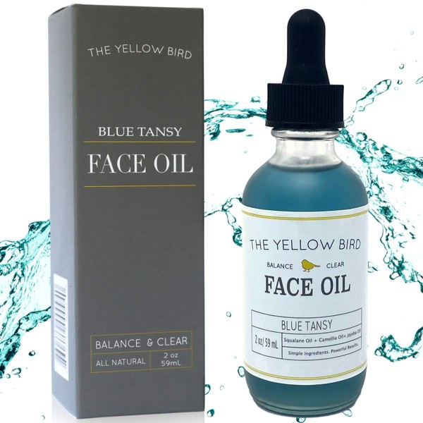 Balancing Blue Tansy Face Oil â€" Skin Brightening Serum. Anti Aging Collagen Support. Acne Fighting Dark Spot Corrector. Wrinkle & Pore Minimizer. Natural, Vegan Facial Moisturizer.