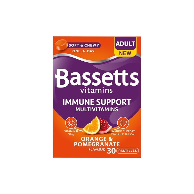 Bassetts Adult Immune Support Multivitamins Orange & Pomegranate 30 Gummies