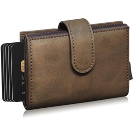 Gitygao Men's Mini Wallet, Small Wallet, Anti-Skimming, Compact, Trifold, Mini Wallet, 3-fold, Coin Pocket, Foldable, Popular, Thin Wallet, Money Clip, FM-Brown
