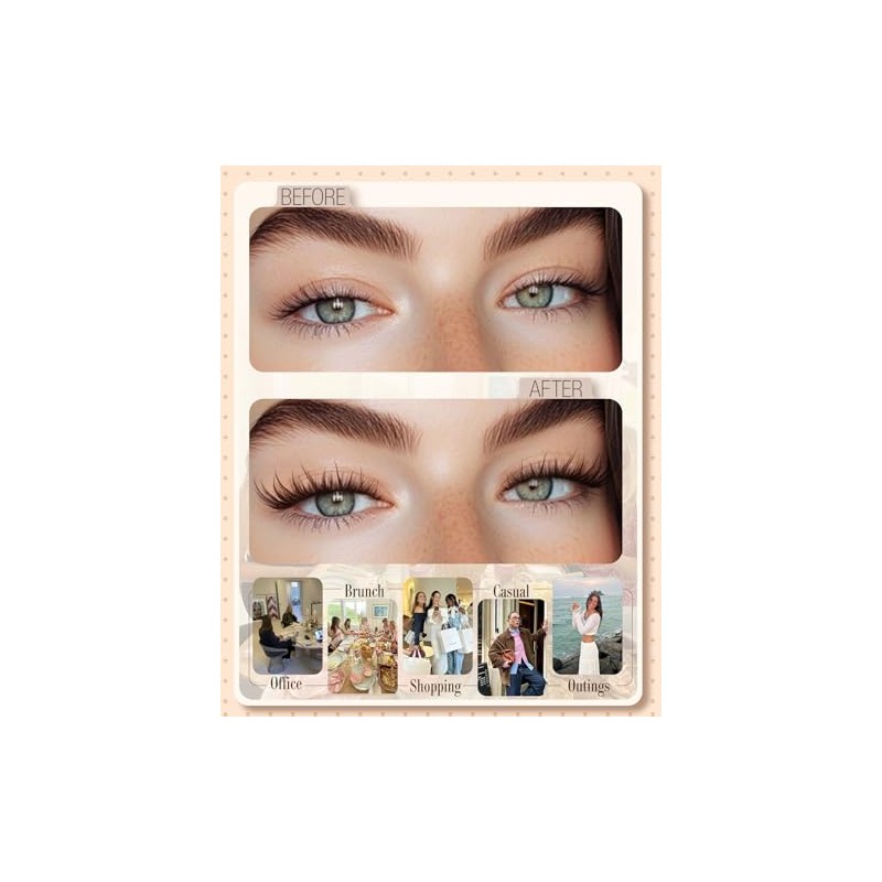 Brown Lash Clusters Pre-Mapped Eyelash Clusters Cat Eye Cluster Eyelash