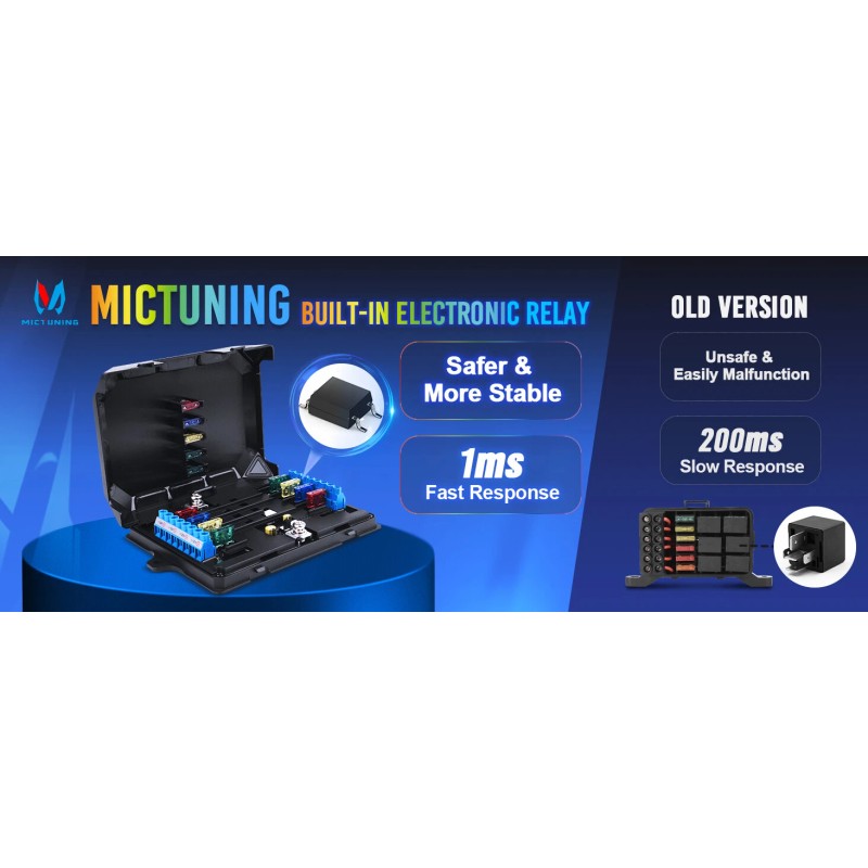 MICTUNING RGB 8 Gang Switch Panel ON/OFF LED Light Bar