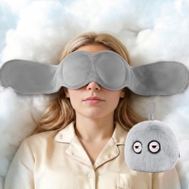 Weighted Sleep Mask with Gentle Pressure | Lightweight, Soft, Breathable & Skin-Friendly | Perfect Blackout for Deep Sleep, Travel, Meditation & Yoga – Washable & Portable (Light Gray, Classic)
