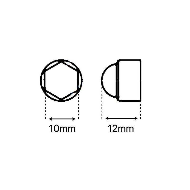 M6 (10mm Wrench) White Plastic Nut and Bolt Protective Dome