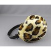 Brown Black Camel cheetah leopard print faux fur furry ear