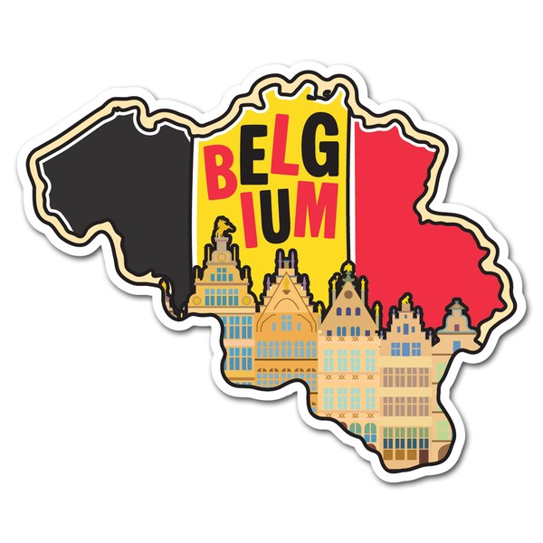 2 x 10 cm Belgien Vinyl-Aufkleber – Belgische Sehenswürdigkeiten, Stadt,