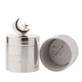 Widdop Bambino Silver Plated Two Stacking Keepsake Boxes with Beautiful Gift Box and Pouch - Perfect for Christening or New Parents Gift and Present- Precious Little Thing Message