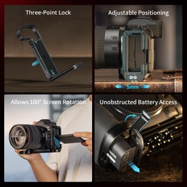 SMALLRIG L Bracket for Canon EOS R5 Mark II Horizontal L Shaped Plate with 1/4"-20 Thread Holes,QD Socket,Cold Shoe Mount,Quick Release Plate for Arca Type - 4983