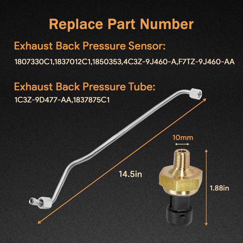 LoloWheat Stainless Steel Exhaust Back Pressure Sensor Tube & EBP