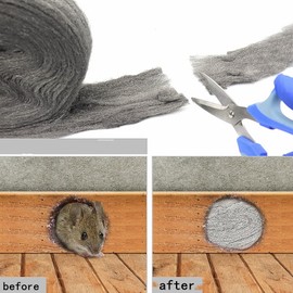 3 Packs of Stainless Steel Wool, Steel Velvet Filled Fabric Rolls, Gap Blocking Kits Keep Annoying Animals Away from Garden/House/Garage Holes/Wall Cracks/Vents