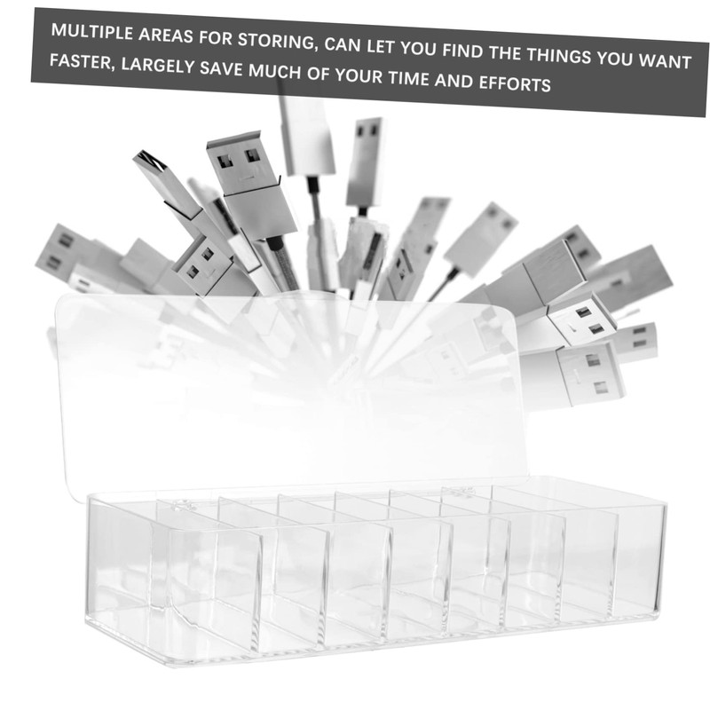 CAXUSD Electronics Cord Organizer Box with Lid Cable Storage for