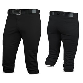 WEARCOG Boy's Baseball Knicker Pant | Black Youth Knicker Semi-Relaxed Fit Baseball Pants | Small Size