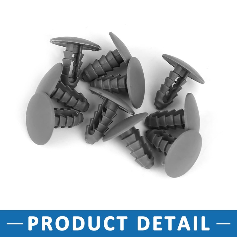 A ABSOPRO Rivets 8mm Fender Trunk Fastener Clip Plastic Gray(Set