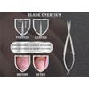 Cuticle Scissors Extra Fine Curved Eyebrow Scissors, Professional Ultra Sharp