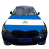 JH Nicaragua Flag Car Hood Cover Universal Size Elastic Polyester