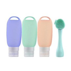 EnMart 4 Stück 90ml Silikon Reiseflaschen Set, Auslaufsicher Nachfüllbare Leer Reisegröße Behälter Reiseflaschen zum befüllen Kosmetik Conditioner Lotion Spülung Körperpflege