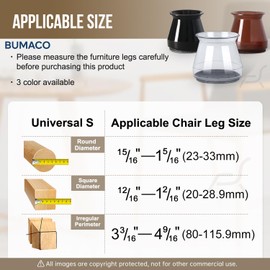BUMACO Chair Leg Floor Protectors Chair Leg Protectors for Hardwood Floors Silicone Pads Covers to Protect Floors Black-40 Pcs Universal S (15/16" to 1-5/16")
