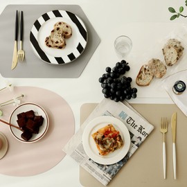 Fenice two-tone table mat place mat, square_white/beigewhite/beige / 페니체 투톤 테이블매트 식탁매트, 사각사각_화이트/베이지화이트/베이지