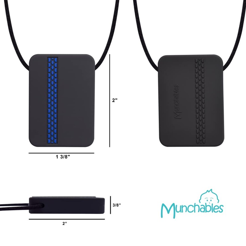 Munchables Rectangle Sensory Chew Necklaces Chewelry - Red