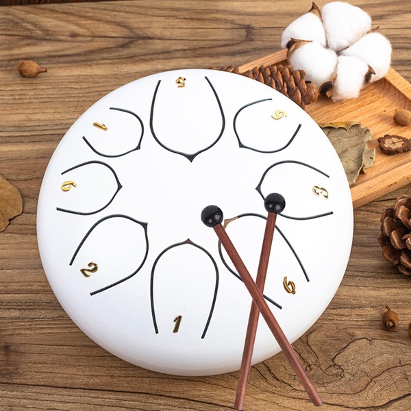 MZSX Steel Tongue Drum 6 Inch 8 Notes Drum Instrument