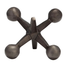 Sagebrook Home Modern Metal Jack Sculpture Decorative Aluminum Accent in Gunmetal Finish, Tabletop Ornament for Home, Office, Living Room, or Bedroom Decor, 5"