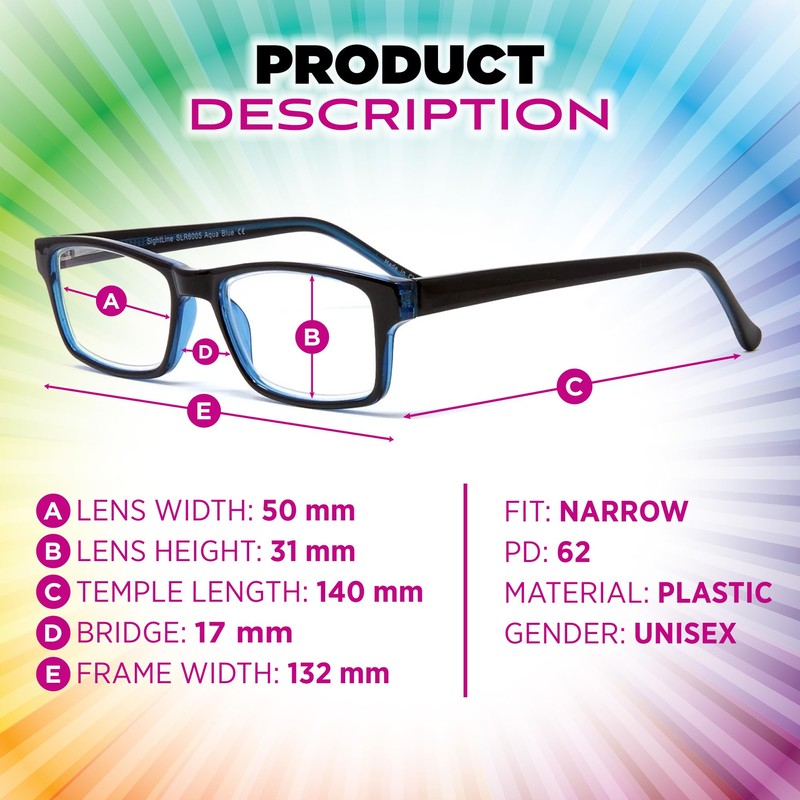 Sightline 6005 Progressive Reading Glasses – Multifocus Magnification Lenses –