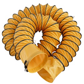 Hon&Guan 8 Inch PVC 25 FT Flexible Duct with Adjustable Rope and D-Shaped Rings, Suitable for Free Hanging and Utility Blower Exhaust Fan Support