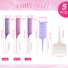 5 Pieces Hair Comb Handle Comb Needle Handle Hairdresser Comb
