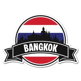 2 x 10 cm Bangkok Vinyl-Aufkleber – Thailand Thailand Flagge Stadt Reise Urlaub Geographie Standort Aufkleber Scrapbook Aufkleber #83427