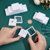 BENECREAT 48Pcs White Gemstone Display Box, 4x4x1.5cm Plastic Transparent Bare