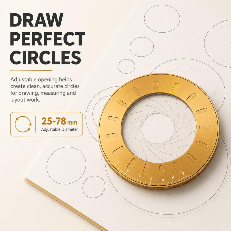 Adjustable Circular Drawer, Rotary Metal Circle Stencil Airkel Circle Drawing