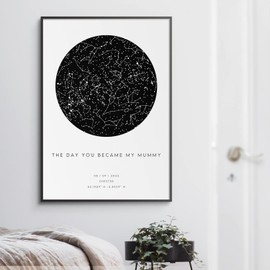 The Day You Became My Mummy Star Map Print - Gift for Mum Christmas/Birthday/Mother's Day