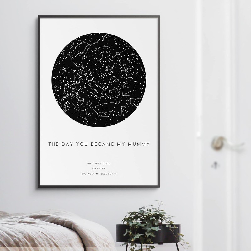 The Day You Became My Mummy Star Map Print -