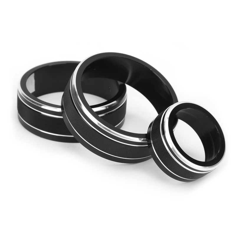 3pcs Car Air Conditioning Interior Climate Controller Knob Cover Black